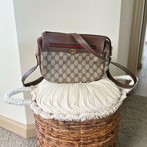 Gucci Brown and Cream Crossbody Bag